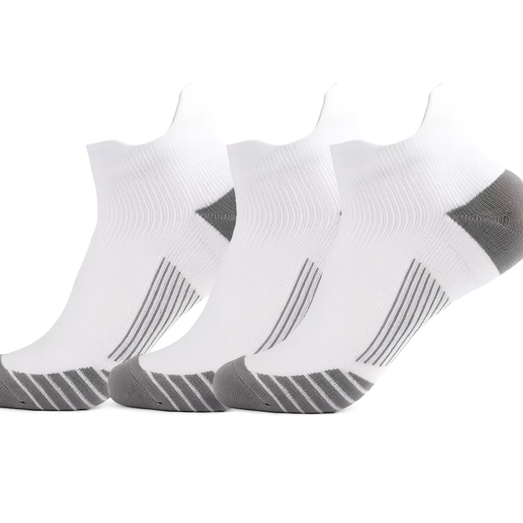 "Vita stödstrumpor med sportdesign – unisex"