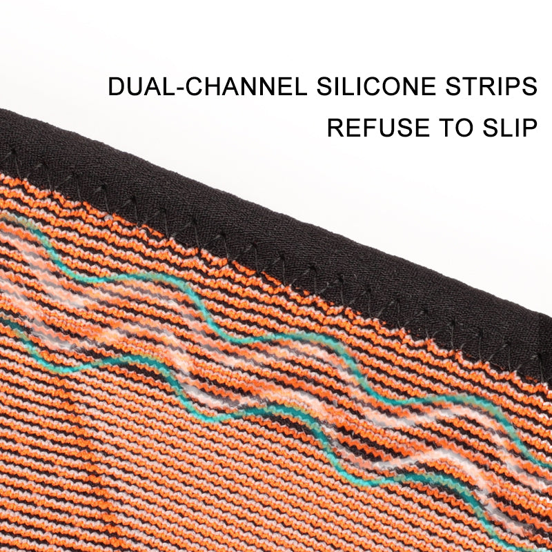 Knäskydd i elastisk textil med extra stabilisatorer