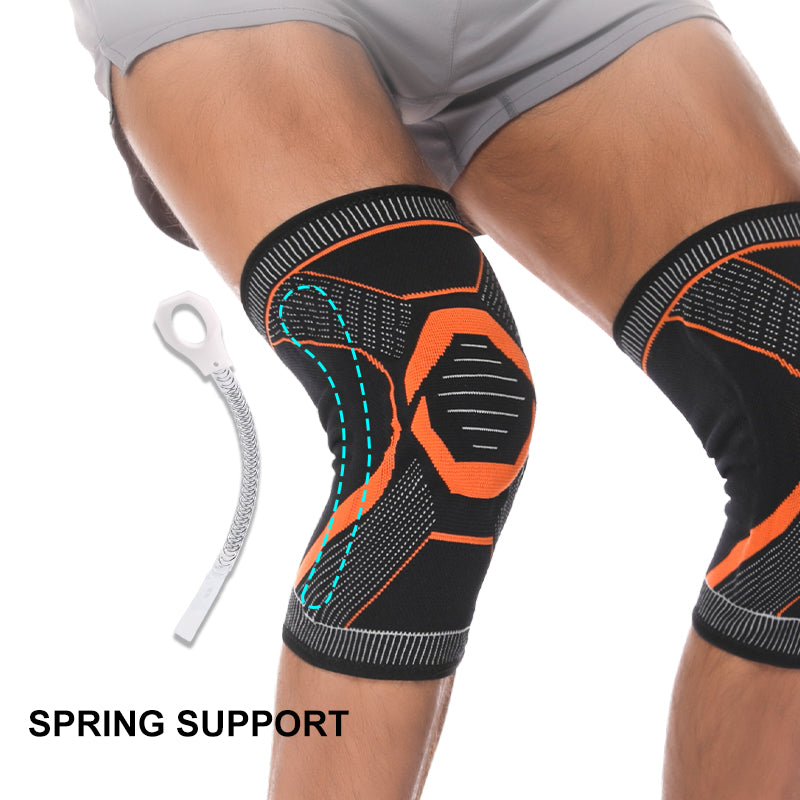 Knäskydd i elastisk textil med extra stabilisatorer