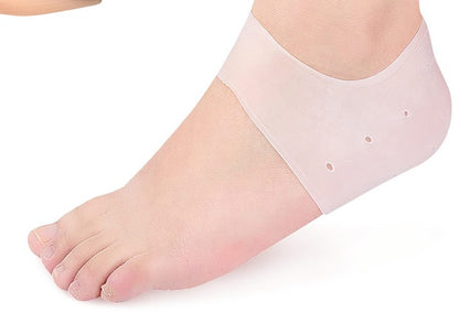 Mjuk hälstrumpa i gel som avlastar hälen vid hälsporre och plantar fasciit