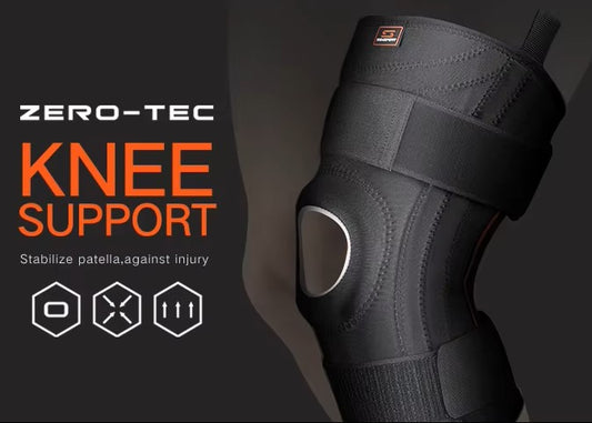 Knästöd med stabilisatorer, extra spännen och Gelstöd för patellellan