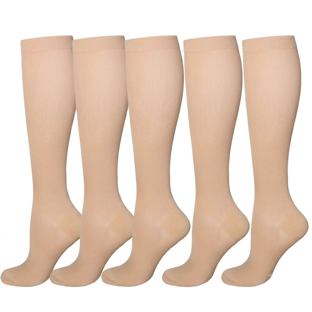 Beiga kompressionsstrumpor i 5-pack