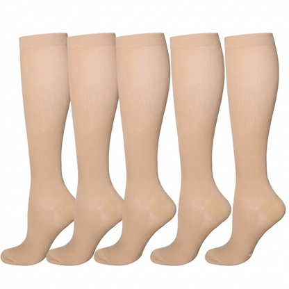 Beiga kompressionsstrumpor i 5-pack