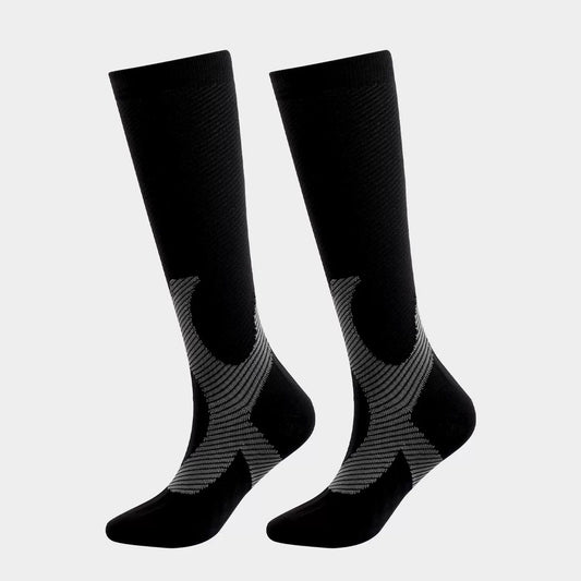 "Svarta stödstrumpor med sportdesign – unisex"