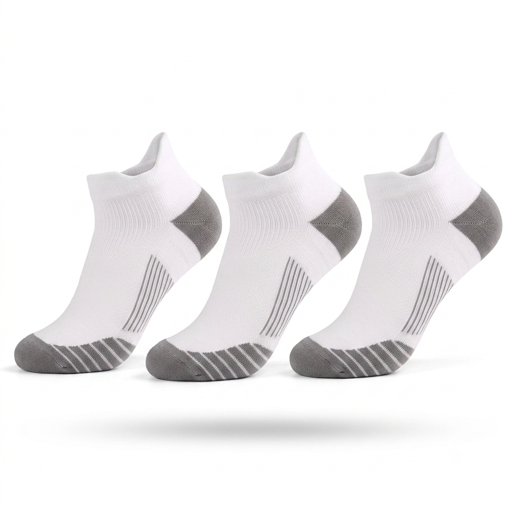 Korta vita sportstrumpor i 3-pack