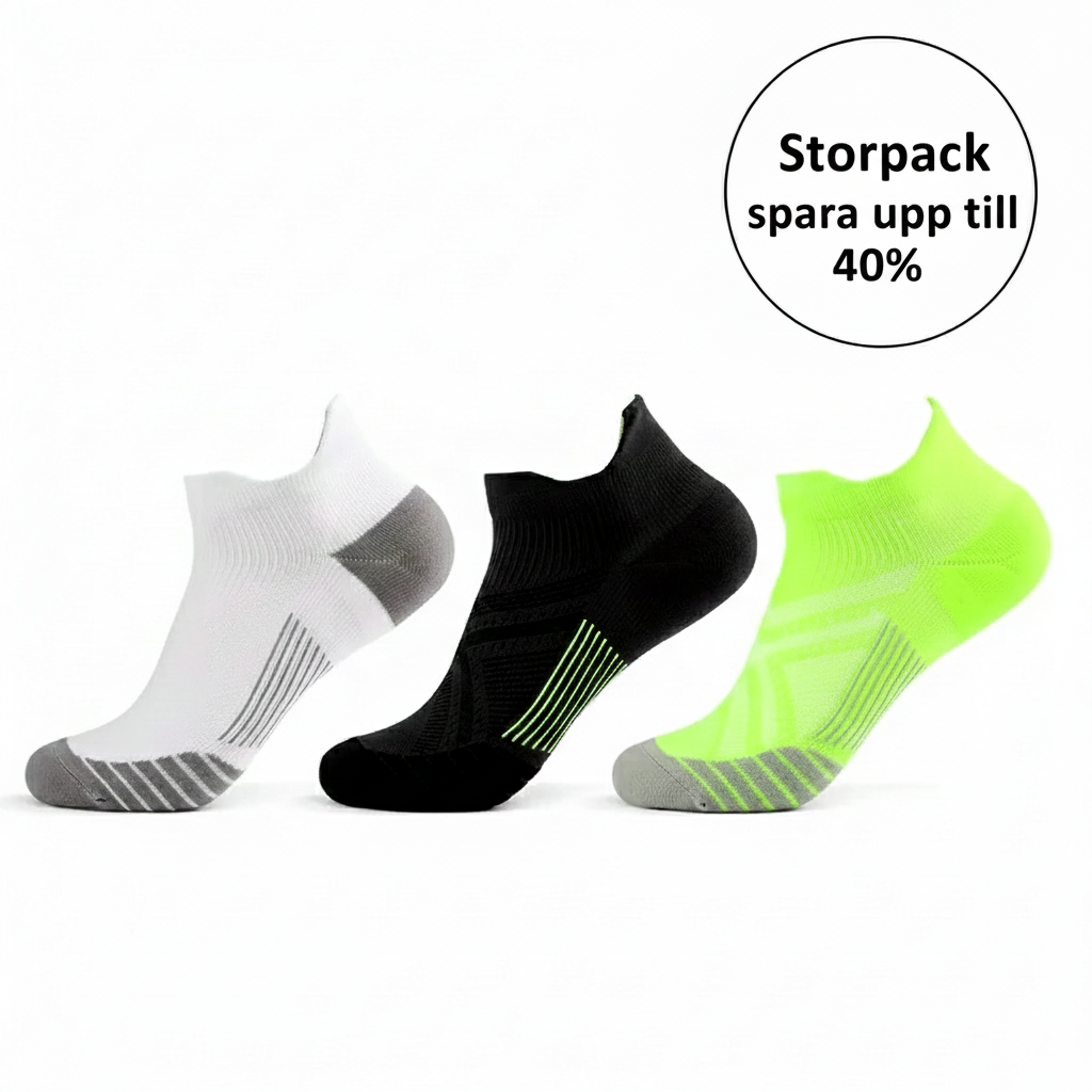 Storpack korta sportstrumpor med kompression