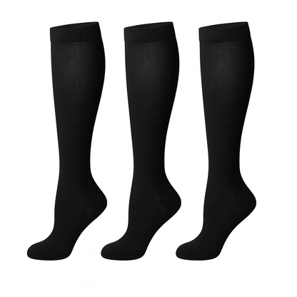 Svarta kompressionsstrumpor i 3-pack