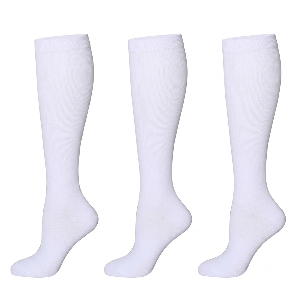 Vita kompressionsstrumpor i 3-pack