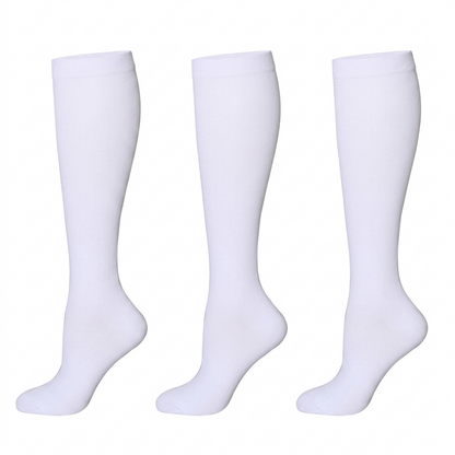 Vita kompressionsstrumpor i 3-pack